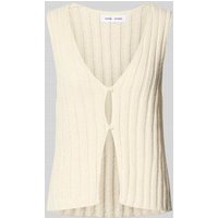 Samsøe Samsøe Strickweste mit Strukturmuster Modell 'SALOU' in Offwhite, Größe M von Samsøe Samsøe