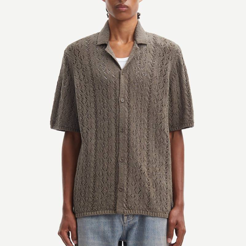 Samsøe Samsøe Bear Cotton-Pointelle Short Sleeved Shirt - L von Samsøe Samsøe