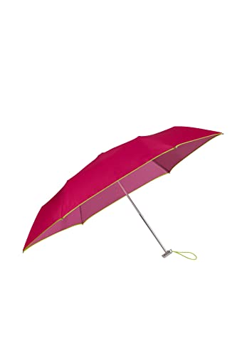 Samsonite Alu Drop S - 3 Section Manual Flat Regenschirm, 23 cm, Rosa (Dark Pink/Grass Green) von Samsonite