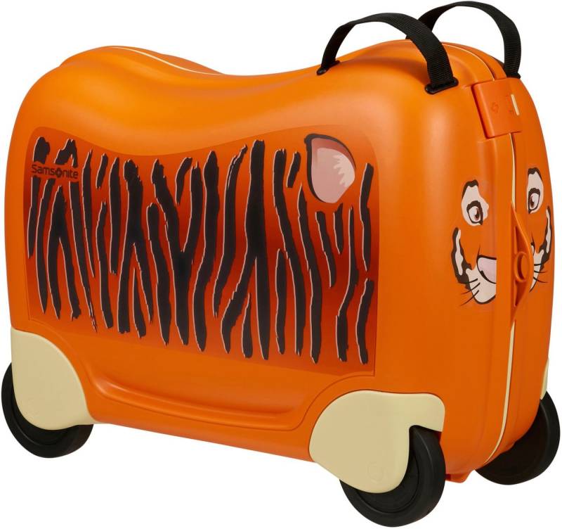 Samsonite Kinderkoffer Dream2Go Ride-on Trolley, Tiger, 4 Rollen, Kinder Reisegepäck Handgepäck-Koffer zum sitzen und ziehen von Samsonite