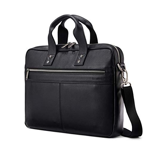 Samsonite Klassischer Slim-Brief, Leder, Schwarz, Einheitsgröße von Samsonite