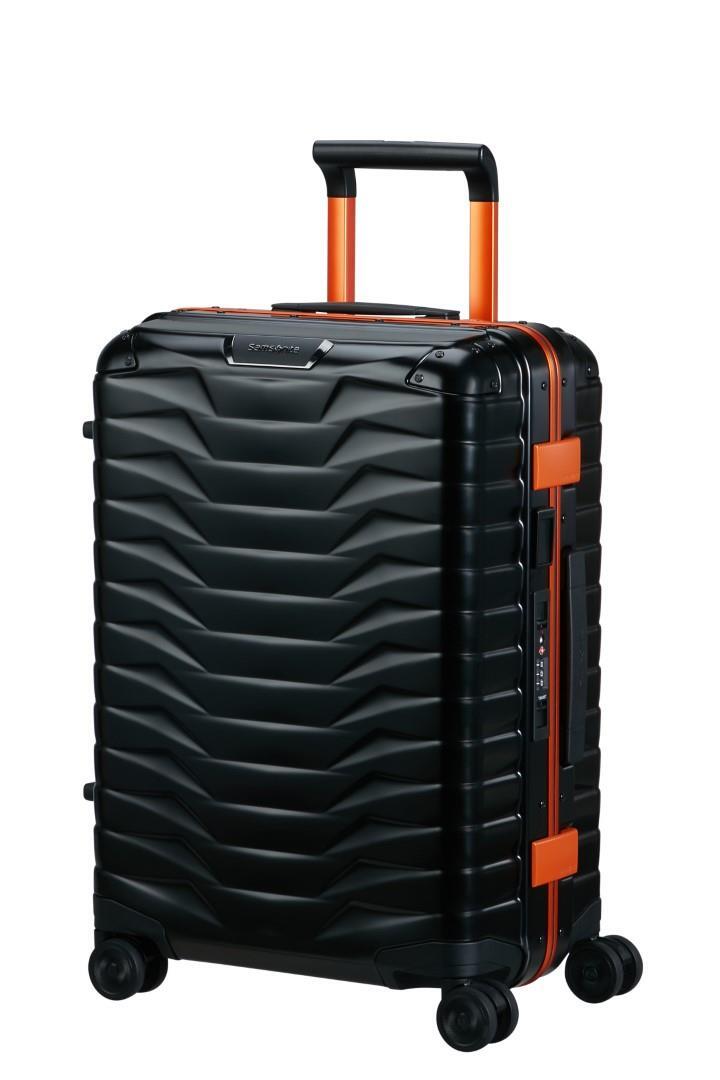 Samsonite - PROXIS ALU 4Rad-Schalentrolley Spinner 55 Graphite-Apricot schwarz/rot von Samsonite