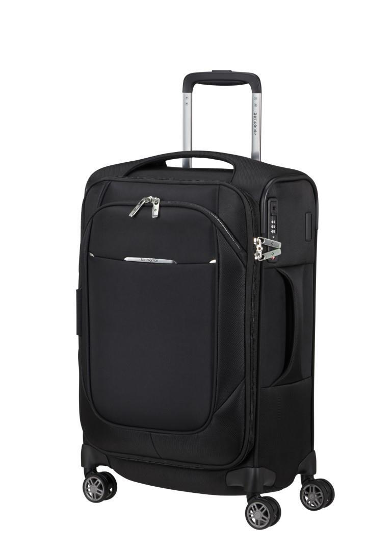 Samsonite - RE-LITE 4Rad-Weichgepäcktrolley Spinner 55 Exp Black Schwarz von Samsonite