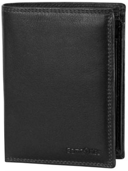 Samsonite - Samsonite Attack Hochformatbörse mit Ausweisfach echt Leder schwarz Schwarz von Samsonite