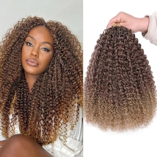 Samtress 12 Zoll Pre Looped Micro Curly Twist Crochet Synthetic Hair 8 Packs Micro Twist Kinky Curly Crochet Hair for Black Women (#T30) von Samtress