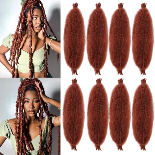 Samtress 18 Inch Springy Afro Twist Hair 8 Packs Marley Hair Pre-fluffed Spring Twist Hair for Soft Locs Synthetic Copper Red Marley Twist Braiding Hair Extension for Black Women (#350) von Samtress