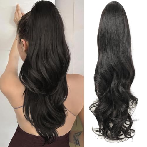 Samtress 24 Inch Drawstring Ponytail Extension Long Wavy Layered Pony Tails Hair Extensions Synthetic Clip in Ponytail Hairpiece for Women (#2) von Samtress