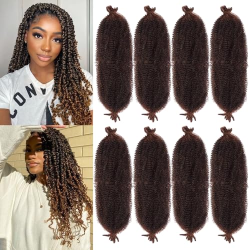 Samtress 8 Packs Springy Afro Twist Hair 18 Inch Pre-Separated Kinky Marley Twist Braiding Hair Synthetic for Distressed Faux Locs Spring Afro Twist Hair Extensions for Black Women (#T30) von Samtress
