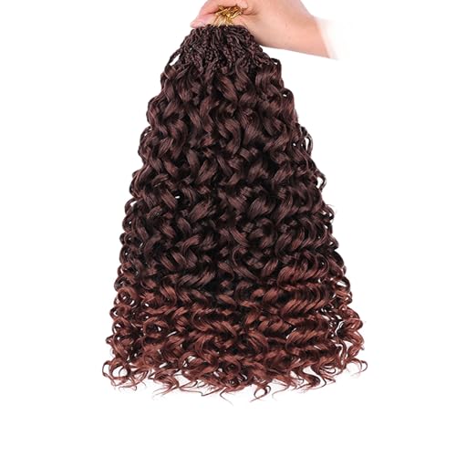 Samtress Gogo Curl Crochet Hair 14 Inch Ombre Ginger Pre Looped Ocean Wave Crochet Hair 8 Packs Water Wave Braiding Hair for Women Deep Twist Curly Bohemian Crochet Box Braids Synthetic (#T350) von Samtress