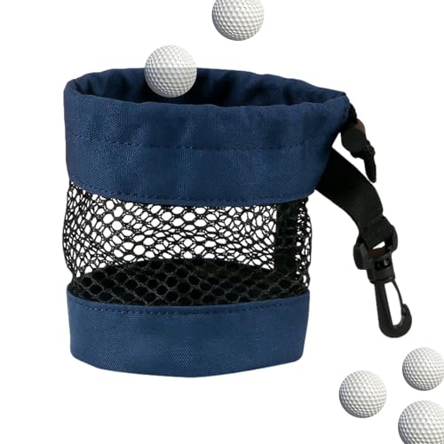 Samuliy Golfball-Tasche, Golfball-Halter, Nylon, Golf-Tees-Tasche, große Kapazität, Aufbewahrungstasche mit Kordelzug und Clip für Männer und Frauen von Samuliy