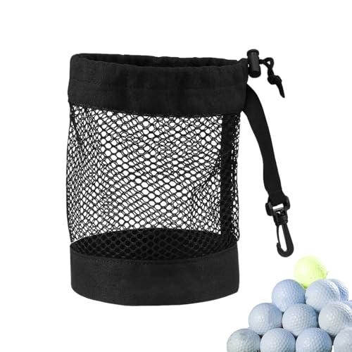 Samuliy Golfballnetztasche | Netz-Nylon-Golftasche, Organizer, Nylon-Tasche mit Kordelzug, große Kapazität, tragbare Aufbewahrungstasche für Männer und Frauen, Golftraining, Übung von Samuliy