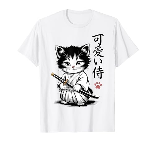 Kätzchen Samurai Katze - Kawaii Baby Neko T-Shirt von Samurai Cat Kawaii - Chibi Kitten Warrior