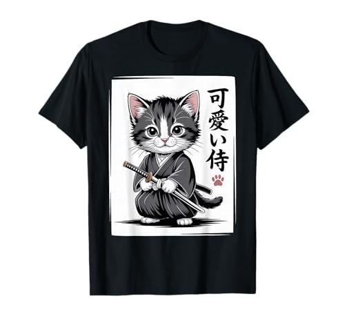 Süße Samurai-Katze, Kawaii Baby Neko T-Shirt von Samurai Cat Kawaii - Chibi Kitten Warrior