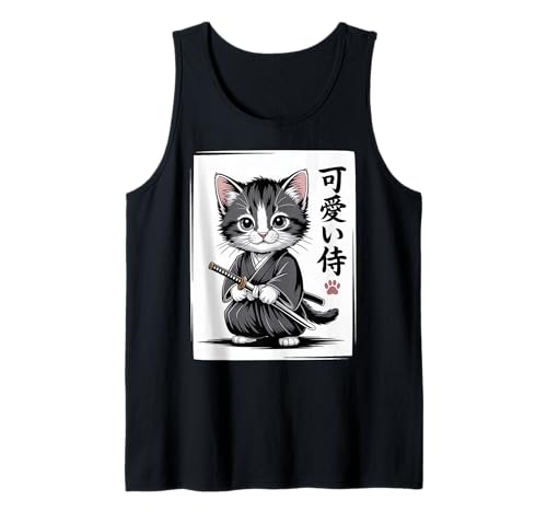 Süße Samurai-Katze, Kawaii Baby Neko Tank Top von Samurai Cat Kawaii - Chibi Kitten Warrior