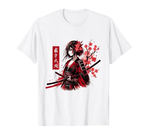 Samurai Mädchen japanische ästhetische T-Shirt von Samurai Girl Artwork Co