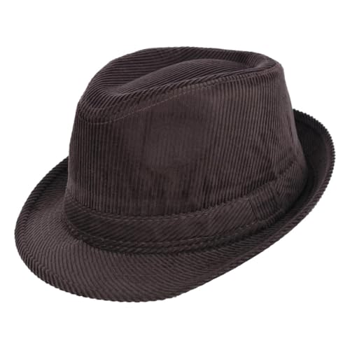 Herren Cord Fedora Hut, braun, Einheitsgröße von San Diego Hat Co.