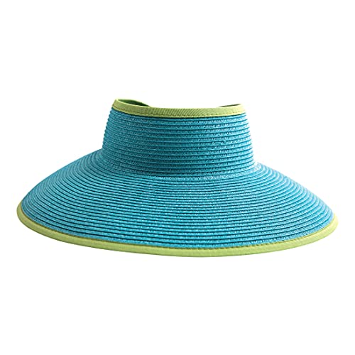 San Diego Hat Co. Damen Ultrabraid Visor with Ribbon Binding, and Sweatband Visier, Aqua Lime, Einheitsgröße von San Diego Hat Co.