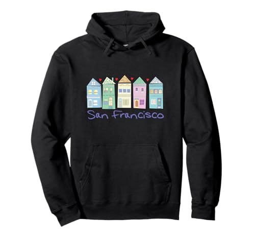 San Francisco Damen Kapuzenpullover im viktorianischen Stil, bemalt Pullover Hoodie von San Francisco Painted Ladies