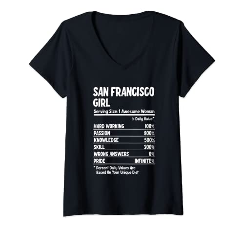 Damen San Francisco Girl T-Shirt mit V-Ausschnitt Damen San Francisco Girl T-Shirt mit V-Ausschnitt von San Francisco