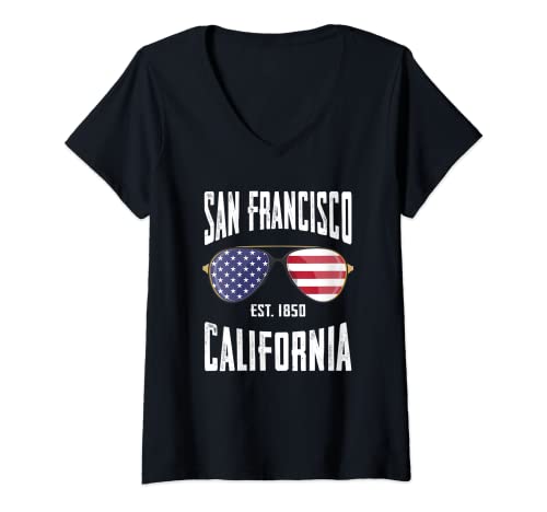 Damen San Francisco T-Shirt mit V-Ausschnitt Damen San Francisco T-Shirt mit V-Ausschnitt von San Francisco