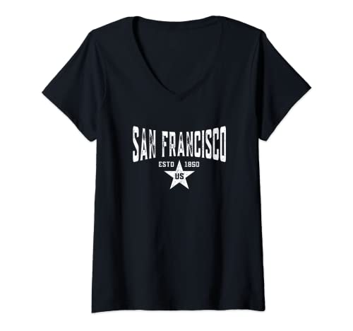 Damen San Francisco T-Shirt mit V-Ausschnitt Damen San Francisco T-Shirt mit V-Ausschnitt von San Francisco