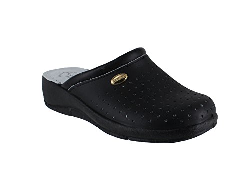 San Malo Damen-Clogs/-Pantoletten, Leder, für Küche/Garten, mit Absatz, Schwarz - Schwarz - Größe: 42 San Malo Damen-Clogs/-Pantoletten, Leder, für Küche/Garten, mit Absatz, Schwarz - Schwarz - Größe: 42 von San Malo