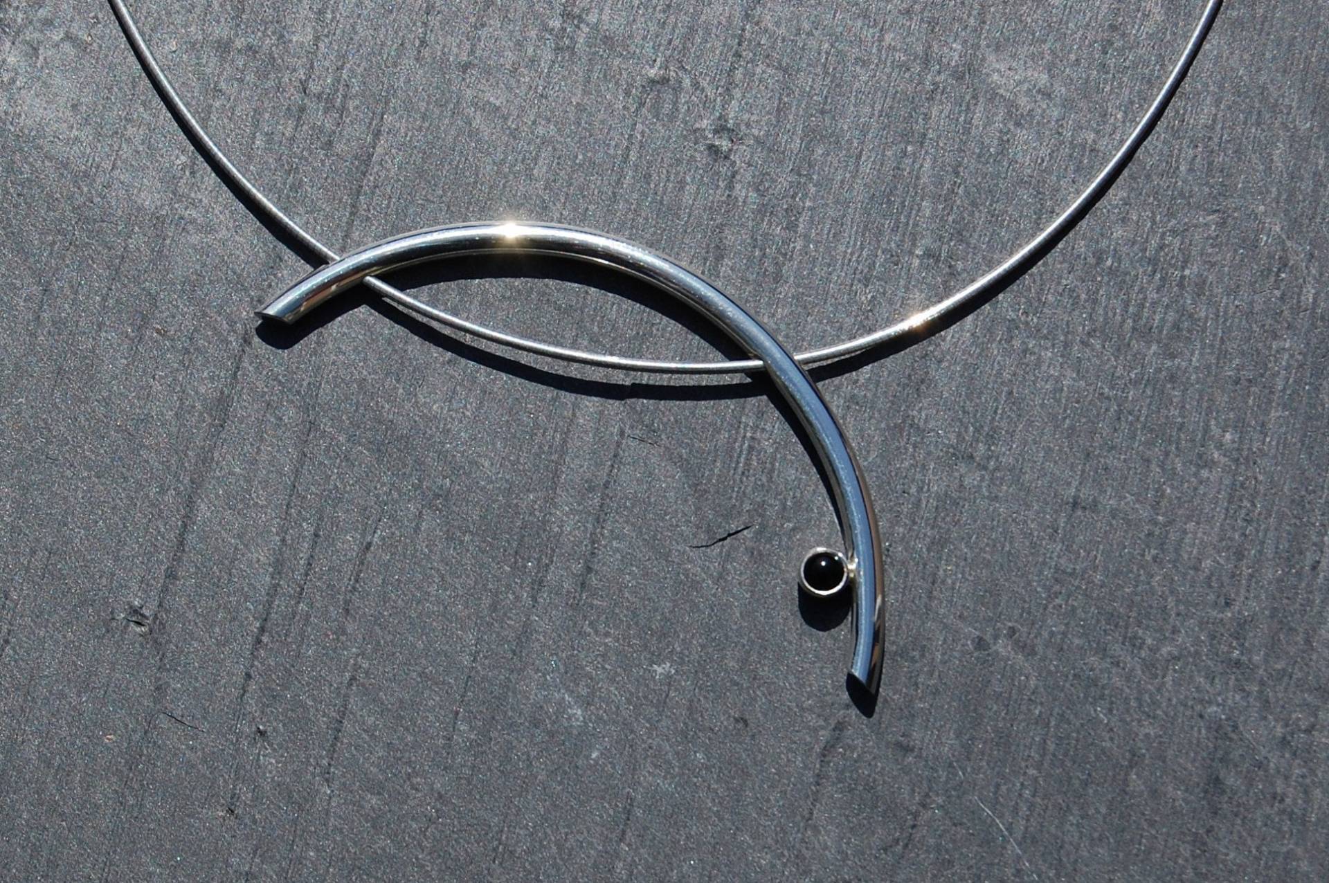 Anhänger Silber, Silber Omega Halskette Mit Onyx Anhänger Silber, Silber Omega Halskette Mit Onyx von SanJewelryDesignArt