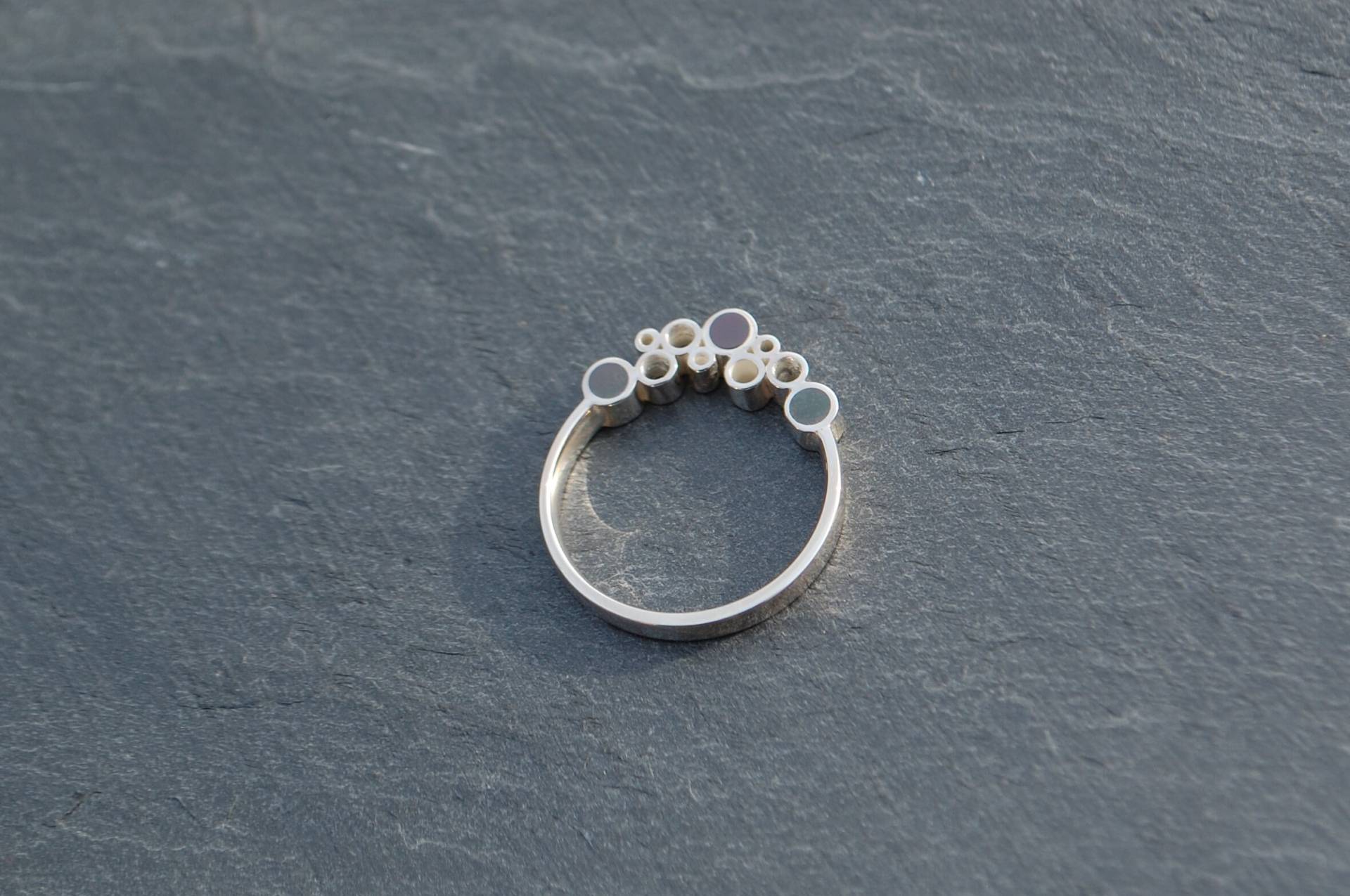 Ring "Bubbles" Aus 925 Silber Und Schwarz Zirkonium Ring "Bubbles" Aus 925 Silber Und Schwarz Zirkonium von SanJewelryDesignArt