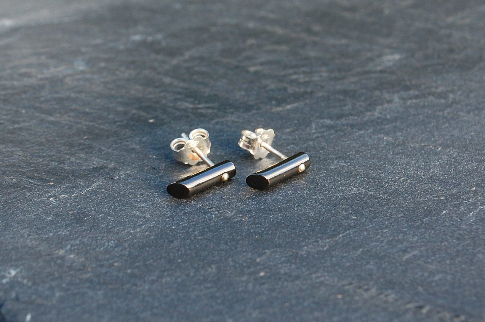 Schwarz, Zirkonium Und 925 Silber Ohrringe Schwarz, Zirkonium Und 925 Silber Ohrringe von SanJewelryDesignArt
