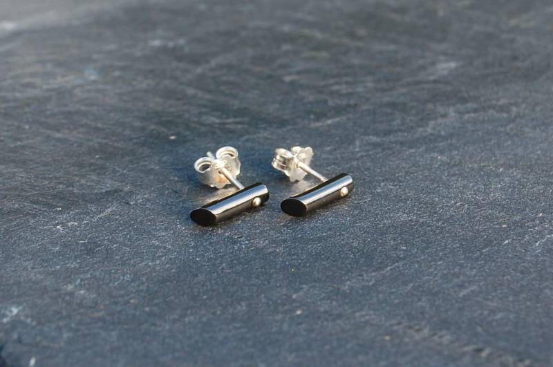 Schwarz, Zirkonium Und 925 Silber Ohrringe Schwarz, Zirkonium Und 925 Silber Ohrringe von SanJewelryDesignArt