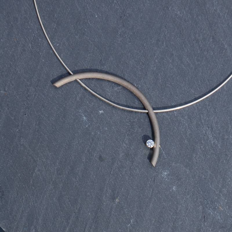 Titan Anhänger Zu Silber Omega Halskette Mit Zirkonia von SanJewelryDesignArt