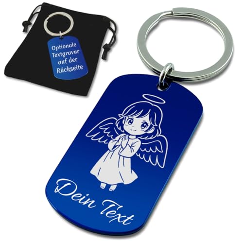 SanJuve Personalisierter Schutzengel Schlüsselanhänger Edelstahl Blau mit Gravur SanJuve Personalisierter Schutzengel Schlüsselanhänger Edelstahl Blau mit Gravur von SanJuve
