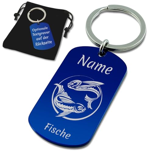 SanJuve Schlüsselanhänger Sternzeichen mit Gravur personalisiert (Fische) von SanJuve