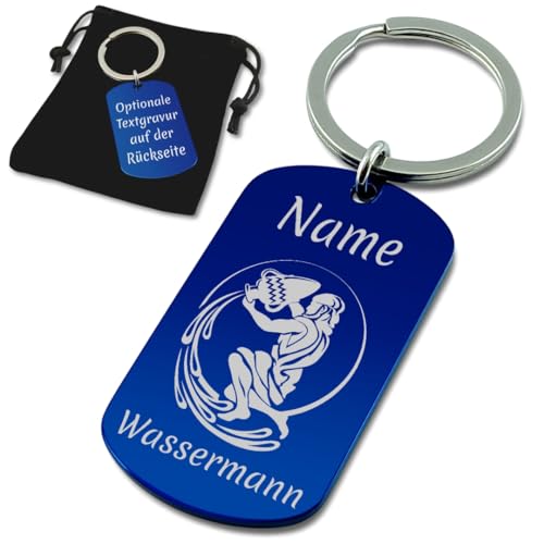 SanJuve Schlüsselanhänger Sternzeichen mit Gravur personalisiert (Wassermann) von SanJuve