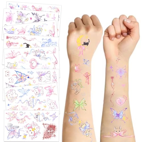 SanKristo 10 Blätter Temporäre Tattoos für Kinder Wasserdicht Cartoon Schmetterling Kaninchen Farben Tattoos Aufkleber Set Mädchen Jungen Geburtstag Geschenk für Kinder Party SanKristo 10 Blätter Temporäre Tattoos für Kinder Wasserdicht Cartoon Schmetterling Kaninchen Farben Tattoos Aufkleber Set Mädchen Jungen Geburtstag Geschenk für Kinder Party von SanKristo