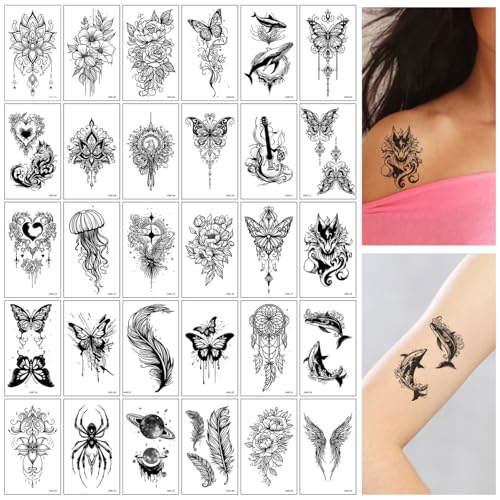 SanKristo 30 Blätter Temporäre Tattoos für Frauen Mann 3D Blumen Feder Spinnen Schmetterling Tattoos Aufkleber für Hand Arm Beine Gefälschte Wasserdicht Erwachsene Tattoo Aufkleber SanKristo 30 Blätter Temporäre Tattoos für Frauen Mann 3D Blumen Feder Spinnen Schmetterling Tattoos Aufkleber für Hand Arm Beine Gefälschte Wasserdicht Erwachsene Tattoo Aufkleber von SanKristo