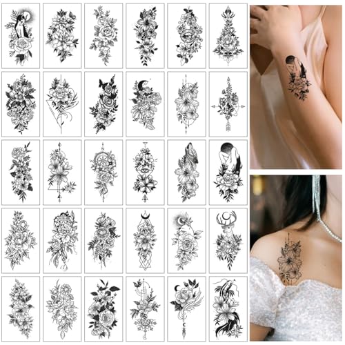 SanKristo 30 Blätter Temporäre Tattoos für Frauen Mann 3D Bunte Rose Blume Worte Tattoos Aufkleber für Hand Arm Beine Gefälschte Wasserdicht Erwachsene Tattoo Aufkleber SanKristo 30 Blätter Temporäre Tattoos für Frauen Mann 3D Bunte Rose Blume Worte Tattoos Aufkleber für Hand Arm Beine Gefälschte Wasserdicht Erwachsene Tattoo Aufkleber von SanKristo