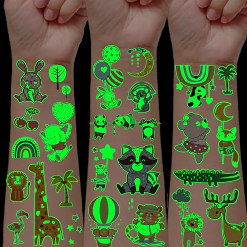 SanKristo 8 Blätter Leuchtende Temporäre Tattoos für Kinder Wasserdicht Tiere Tattoo Aufkleber Set Mädchen Jungen Glow In The Dark Geburtstag Geschenk für Kinder Party SanKristo 8 Blätter Leuchtende Temporäre Tattoos für Kinder Wasserdicht Tiere Tattoo Aufkleber Set Mädchen Jungen Glow In The Dark Geburtstag Geschenk für Kinder Party von SanKristo