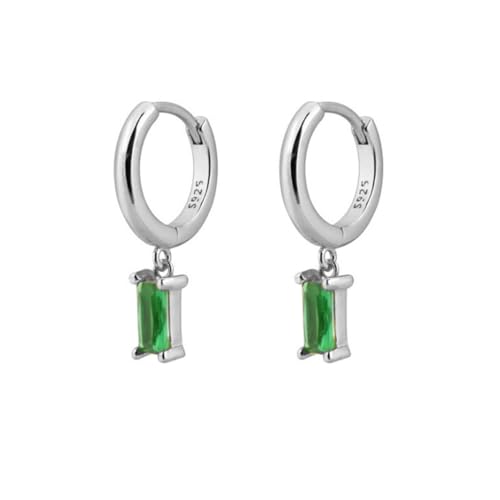 SanKristo Creolen mit Tropfenförmigem Anhänger, Hypoallergene Funkelnde Ohrringe mit Zirkonia für Damen Schmuckgeschenk, Silber von SanKristo