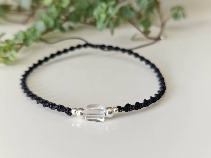 Bergkristall Armband Mit 925Er Silber Perlen - Geburtsstein April- Kristall Schmuck Edelstein Elegantes Gemstones von SanMikaDesign