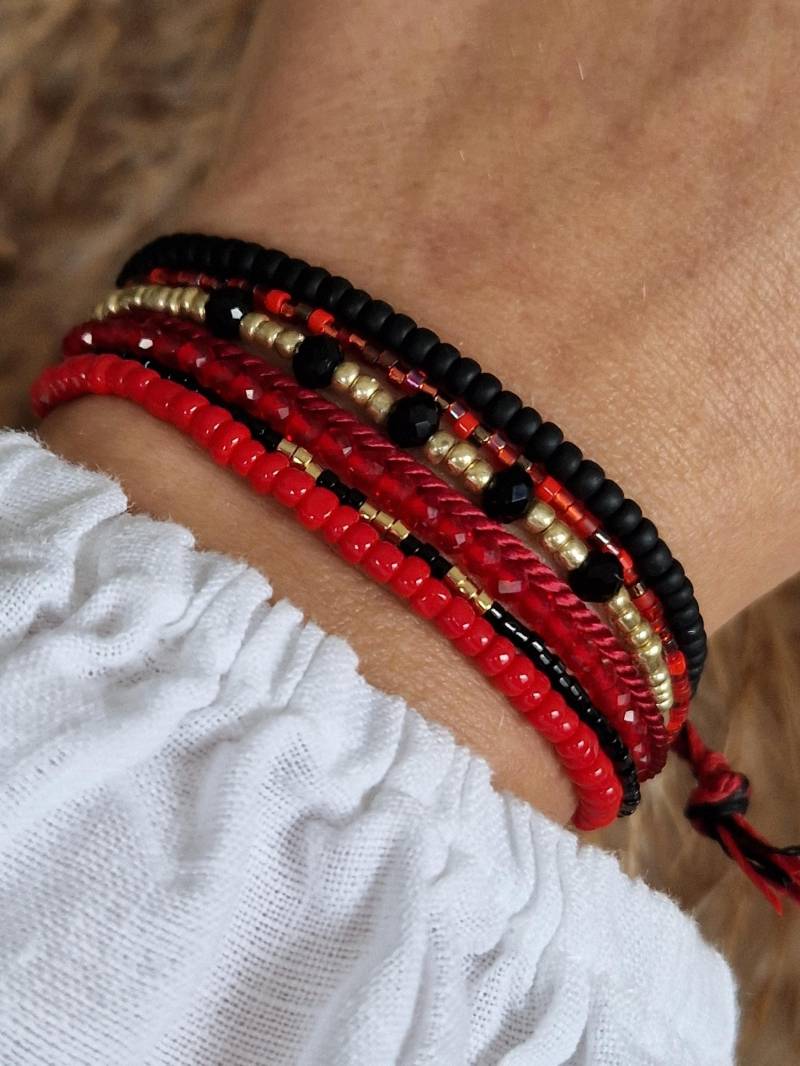 Boho Armband Mehrreihig | Miyuki Toho Preciosa Stapelarmband Perlenarmband Statement Armband Layering Style Hingucker von SanMikaDesign