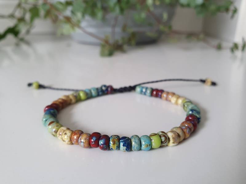 Boho Perlen Armband Multicolor Bunt - Miyuki Surfer Für Männer Bohemian Schmuck Freundschaftsarmband von SanMikaDesign