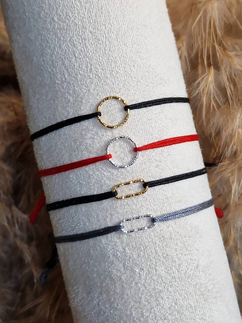 Filigranes Armband Ring Oder Rechteck 925Er Sterling Silber | Freundschaftsarmband Minimalistisch Edles Glücksarmband von SanMikaDesign