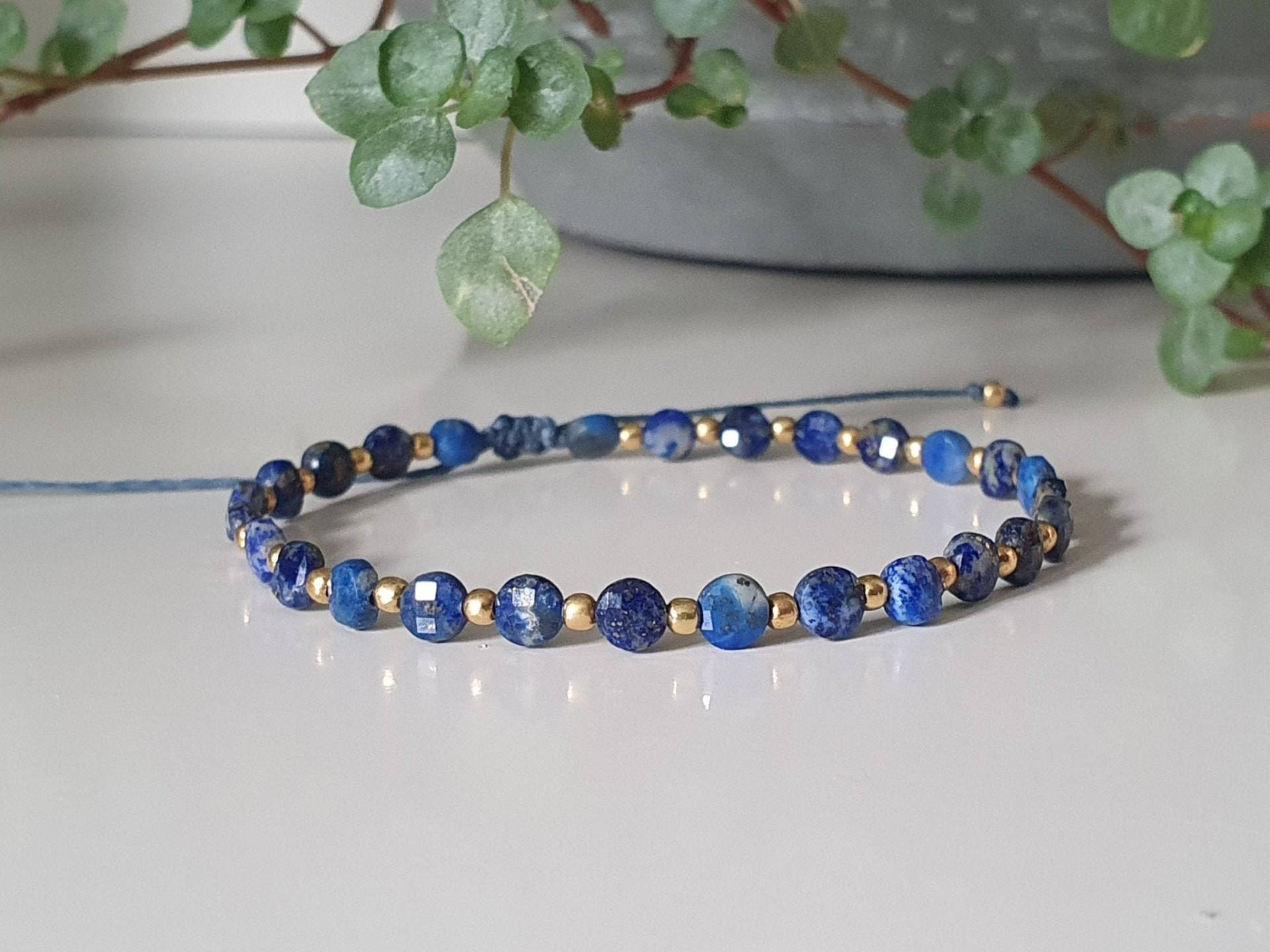 Lapislazuli Armband Mit 925 Silber Perlen - Schmuck Edelsteinarmband Boho Bohemian Gemstones Minimalistisch Lapislazuli Armband Mit 925 Silber Perlen - Schmuck Edelsteinarmband Boho Bohemian Gemstones Minimalistisch von SanMikaDesign