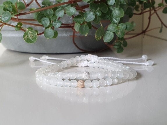 Moonstone Armband Silber Gold - Edelsteinarmband Edelsteine Boho Hochzeit Mondstein Gemstones Minimalistisch Brautschmuck von SanMikaDesign