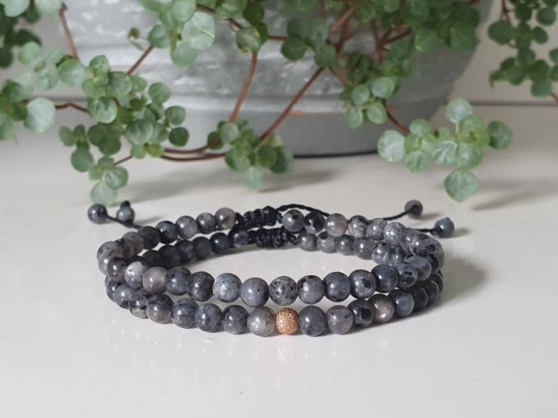 Partnerarmband Labradorit - Armband Set 925 Silber Perle Partner Edelsteinarmband Edelstein Schmuck von SanMikaDesign