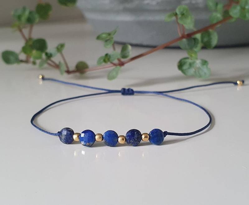 Zartes Lapislazuli Armband Mit 925 Silber Perlen - Edelsteinarmband Edelsteine Boho Bohemian Schmuck Gemstones von SanMikaDesign