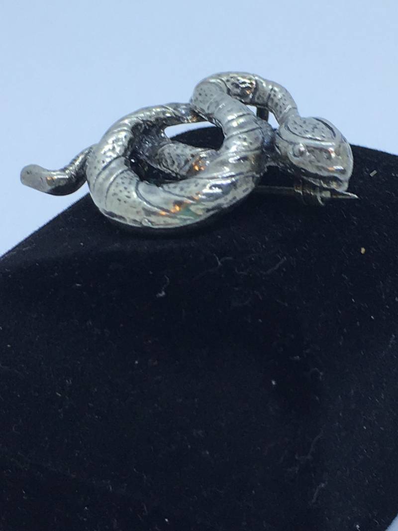 Jahrgang Stearling Schlange, Brosche Oder Anhänger von SanNicosAntiques