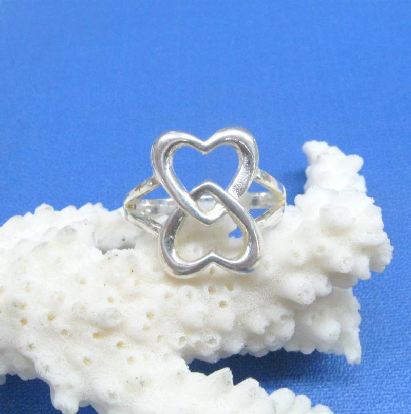 Doppel Herz Statement Ringe Ineinander Verschlungene Herzen Ewigkeit Liebe Geschenk Für Freundin Brautjungfer Beste Freunde Immer von SanaGem