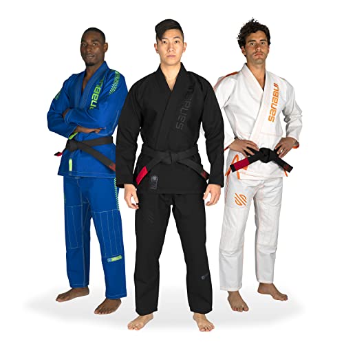 Sanabul Highlights Pro Brazilian Jiu Jitsu Gi Premium BJJ Gi IBJJF Competition, Allblack, A3 von Sanabul